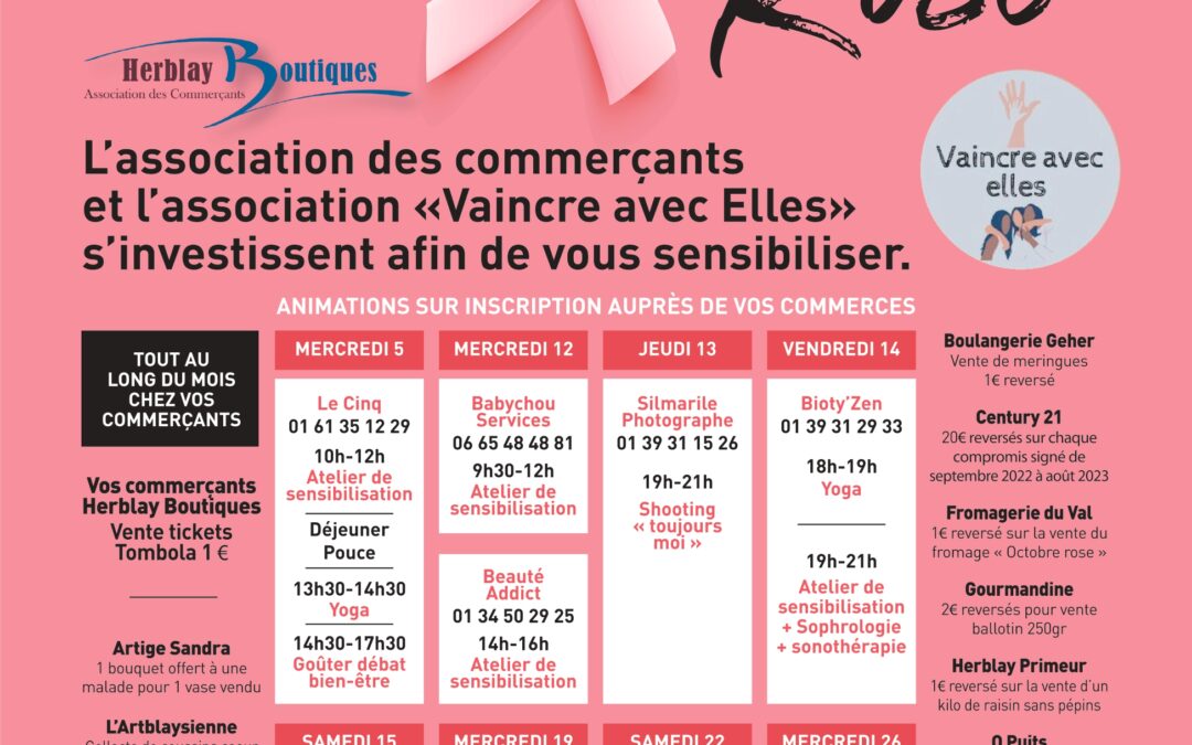 Octobre Rose Vaincre Avec Elles En Synergie Avec Herblay Boutiques 